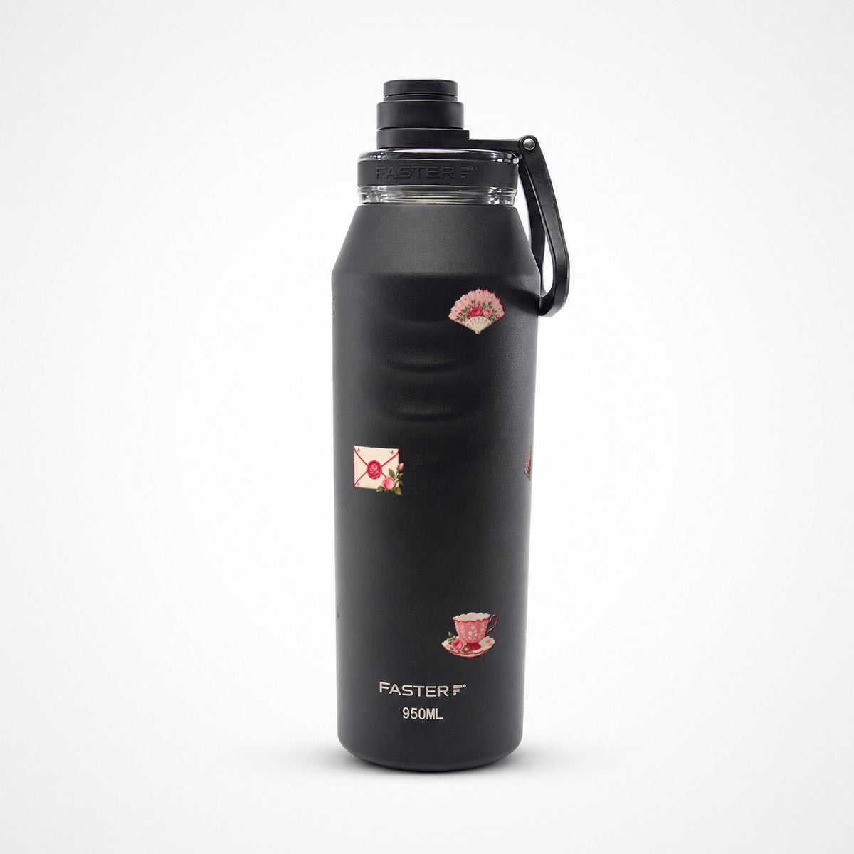 Garrafa Térmica Faster Oásis 950ml Rosé Romântico Preto