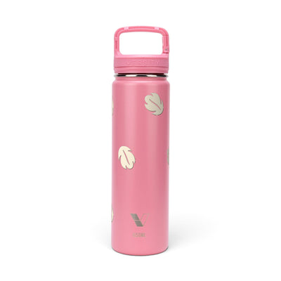 Garrafa Térmica Versity ColdKeeper 650ml Folhas Creme Rosa Chiclete