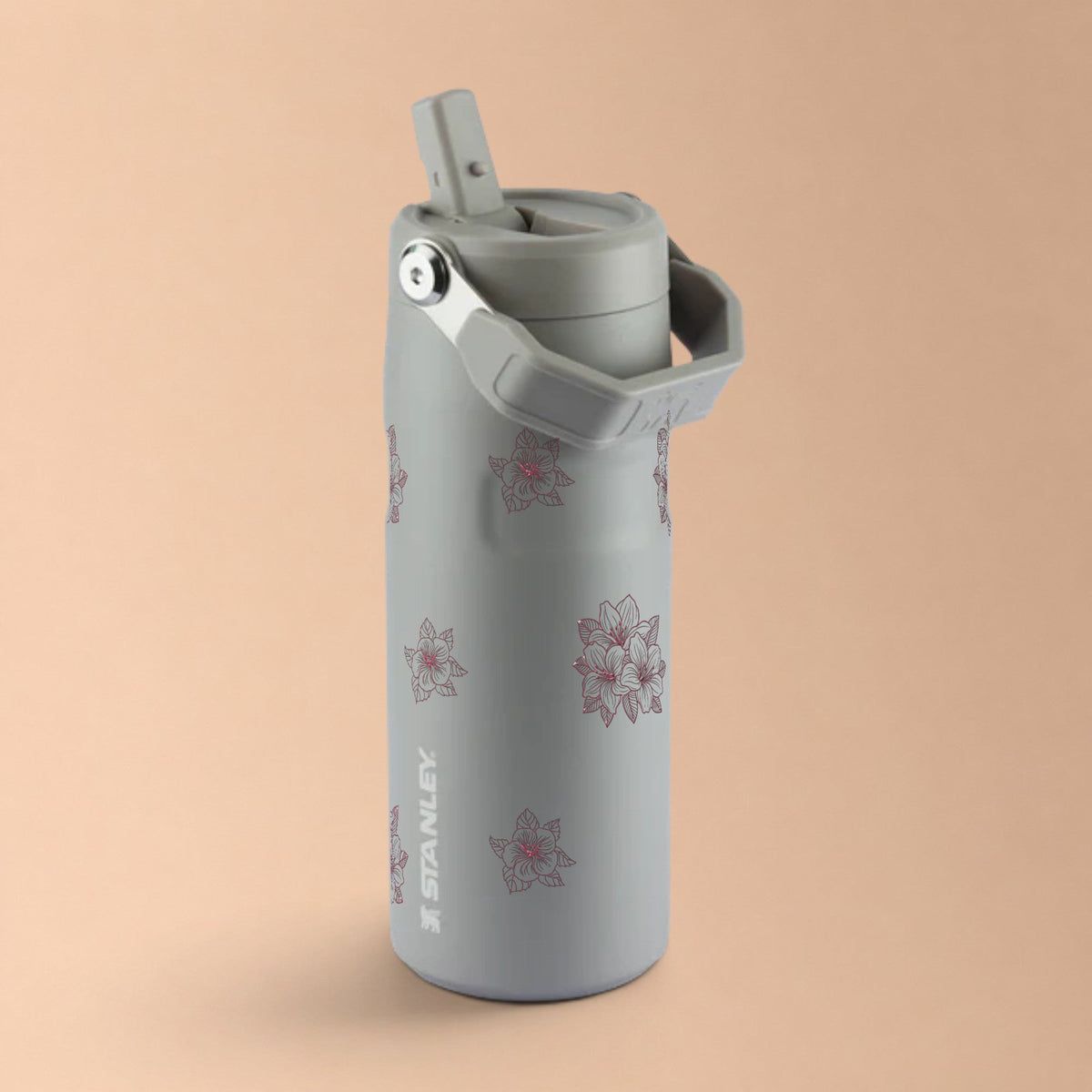 Garrafa Térmica Stanley Aerolight Flip Straw 473ml Floral Rosa Ash