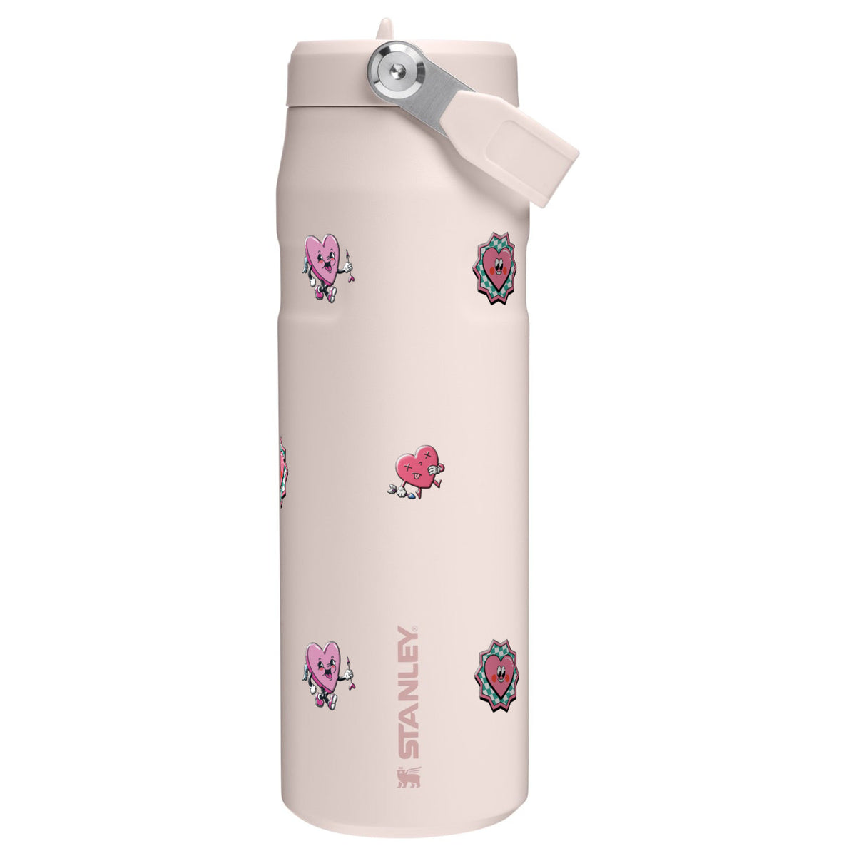 Garrafa Térmica Stanley Aerolight Flip Straw 710ml Corações Rose Quartz