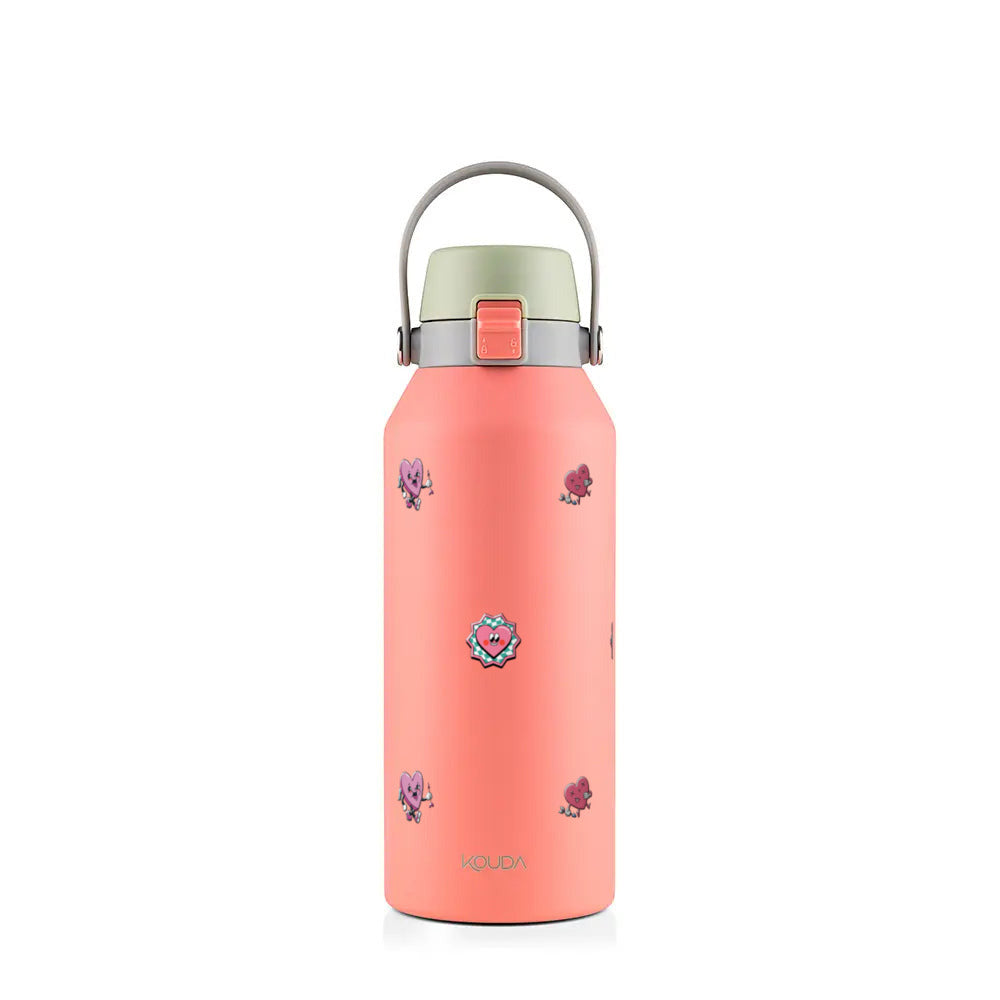 Garrafa Térmica Kouda Vega 1000ml Corações Coral