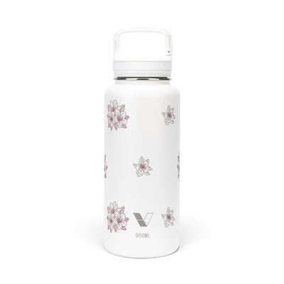 Garrafa Térmica Versity ColdKeeper 950ml Floral Rosa Branca