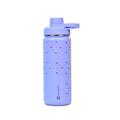 Garrafa Térmica Goldentec 500ml Corações Rosa Lavanda