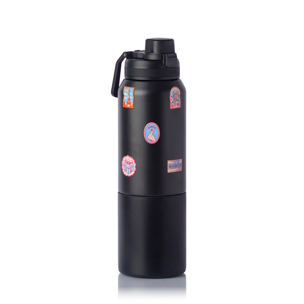 Garrafa Térmica PACCO Nexa 1000ml Selos de Viagem Preto