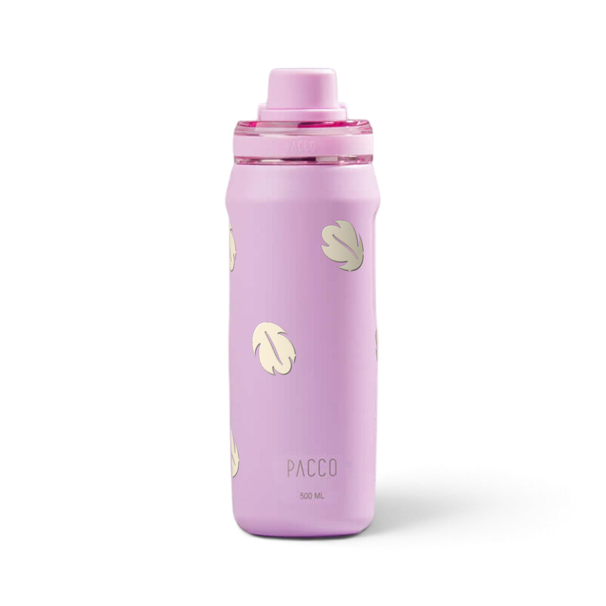 Garrafa Térmica PACCO Vyta 500ml Folhas Creme Lilás