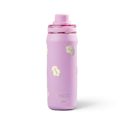 Garrafa Térmica PACCO Vyta 500ml Folhas Creme Lilás