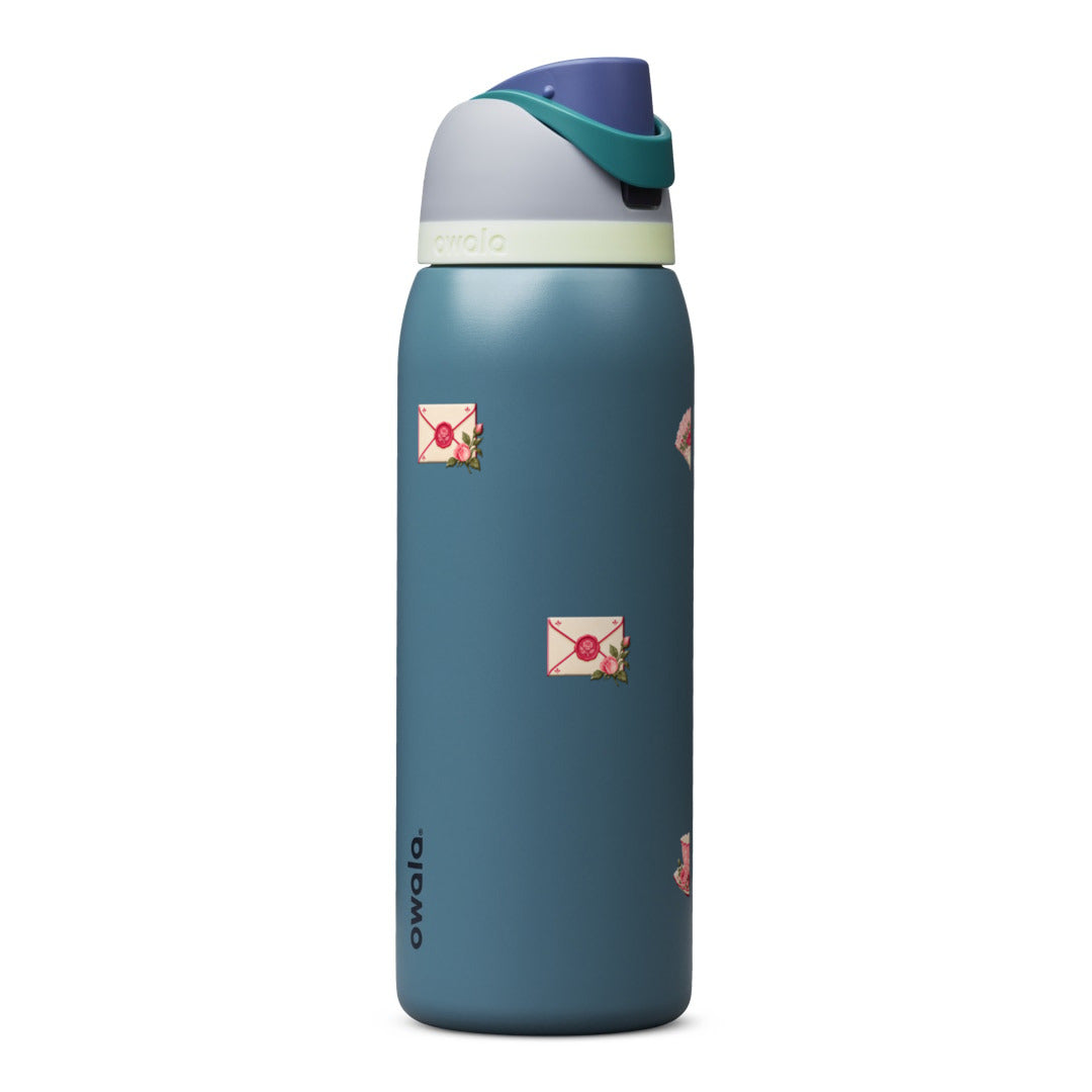 Garrafa Térmica Owala FreeSip 1180ml Rosé Romântico Denim