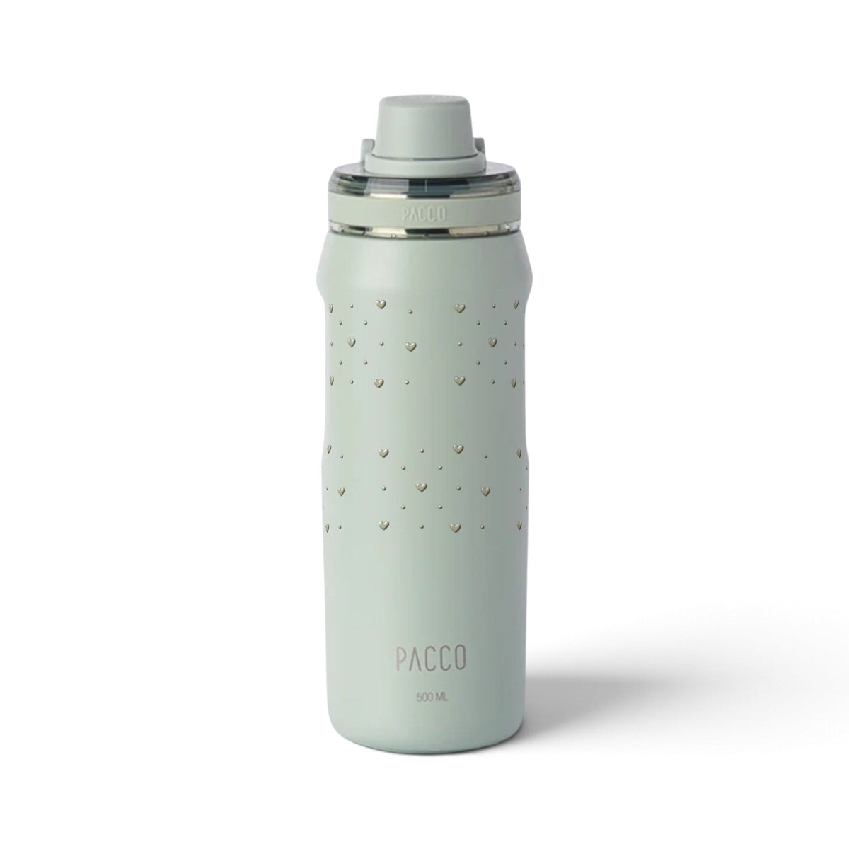 Garrafa Térmica PACCO Vyta 500ml Corações Sálvia Aqua Grey