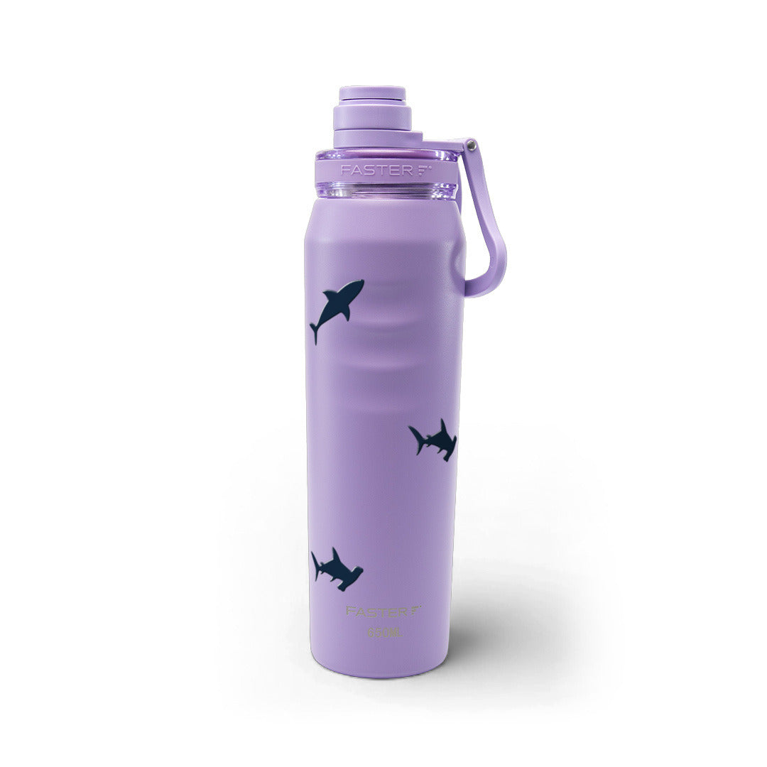 Garrafa Térmica Faster Oásis 650ml Tubarões Lilás