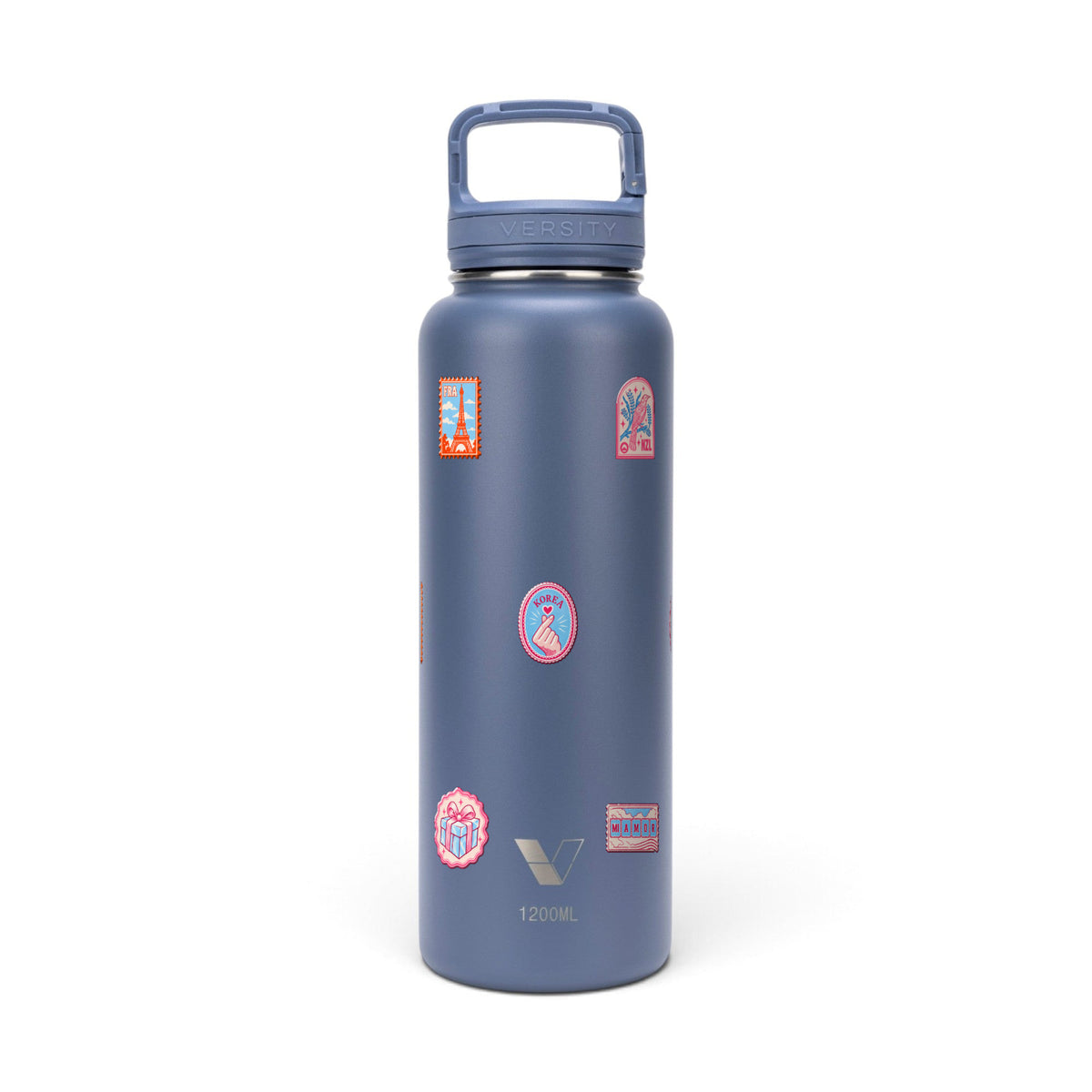 Garrafa Térmica Versity ColdKeeper 1200ml Selos de Viagem Azul