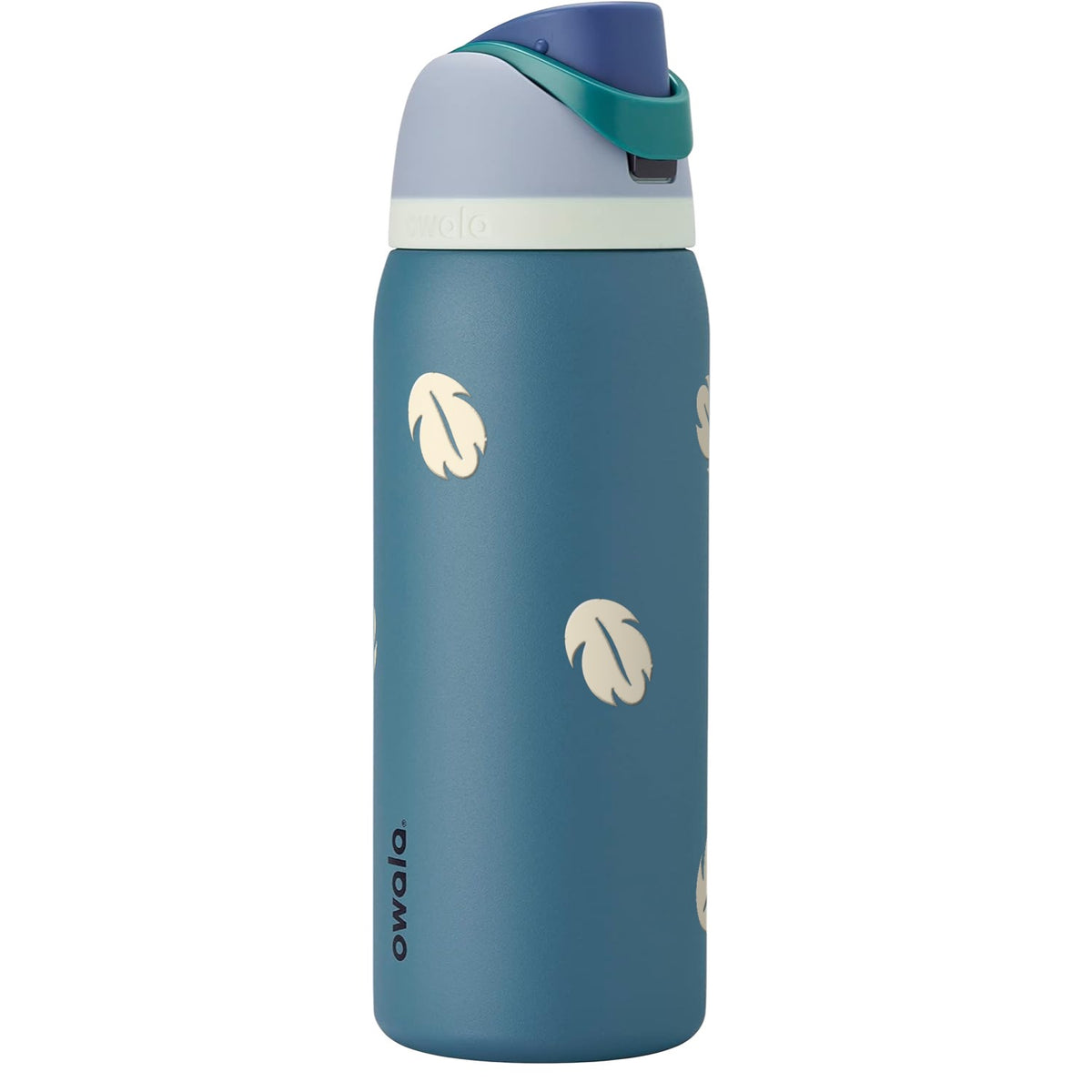 Garrafa Térmica Owala FreeSip 946ml Folhas Creme Denim
