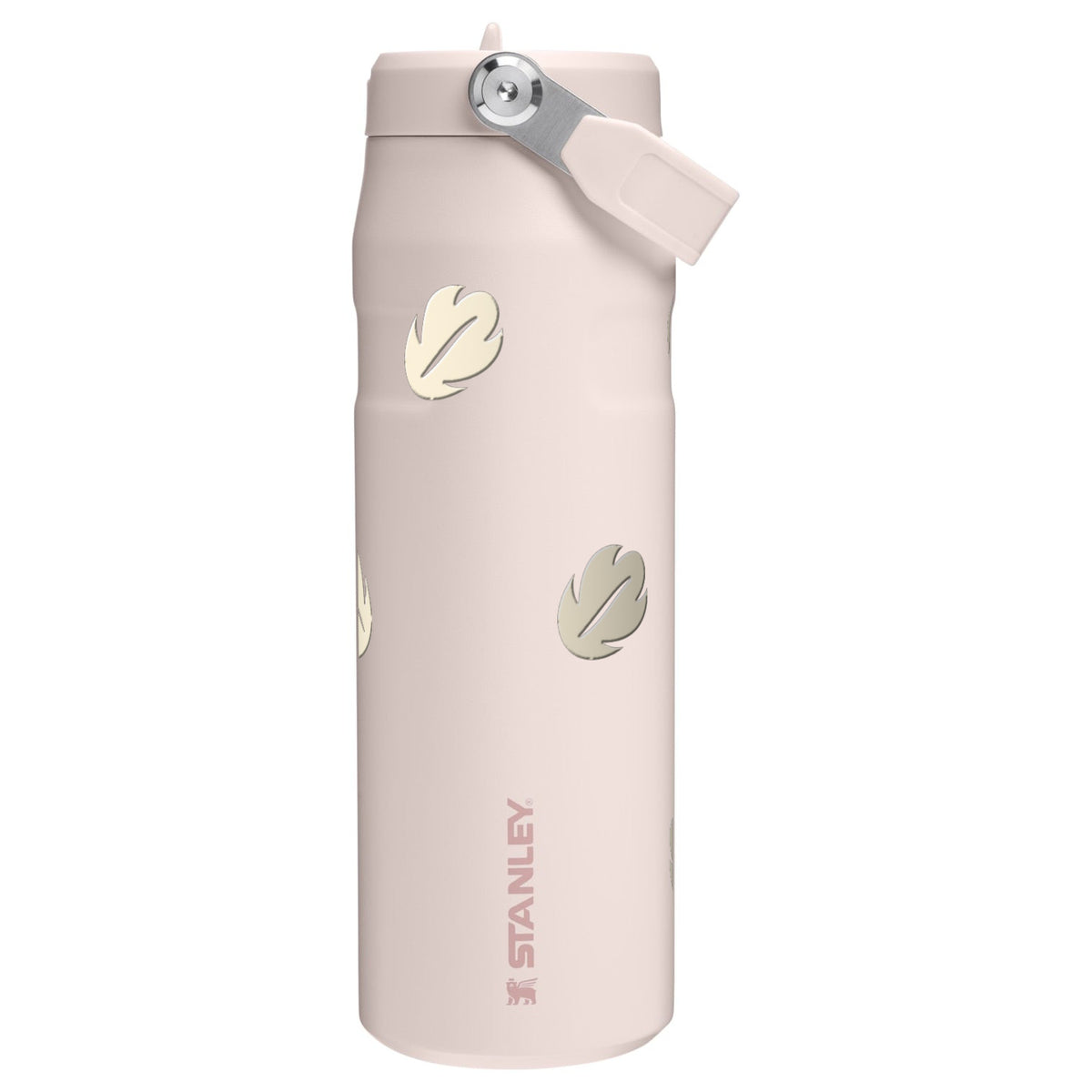 Garrafa Térmica Stanley Aerolight Flip Straw 710ml Folhas Creme Rose Quartz