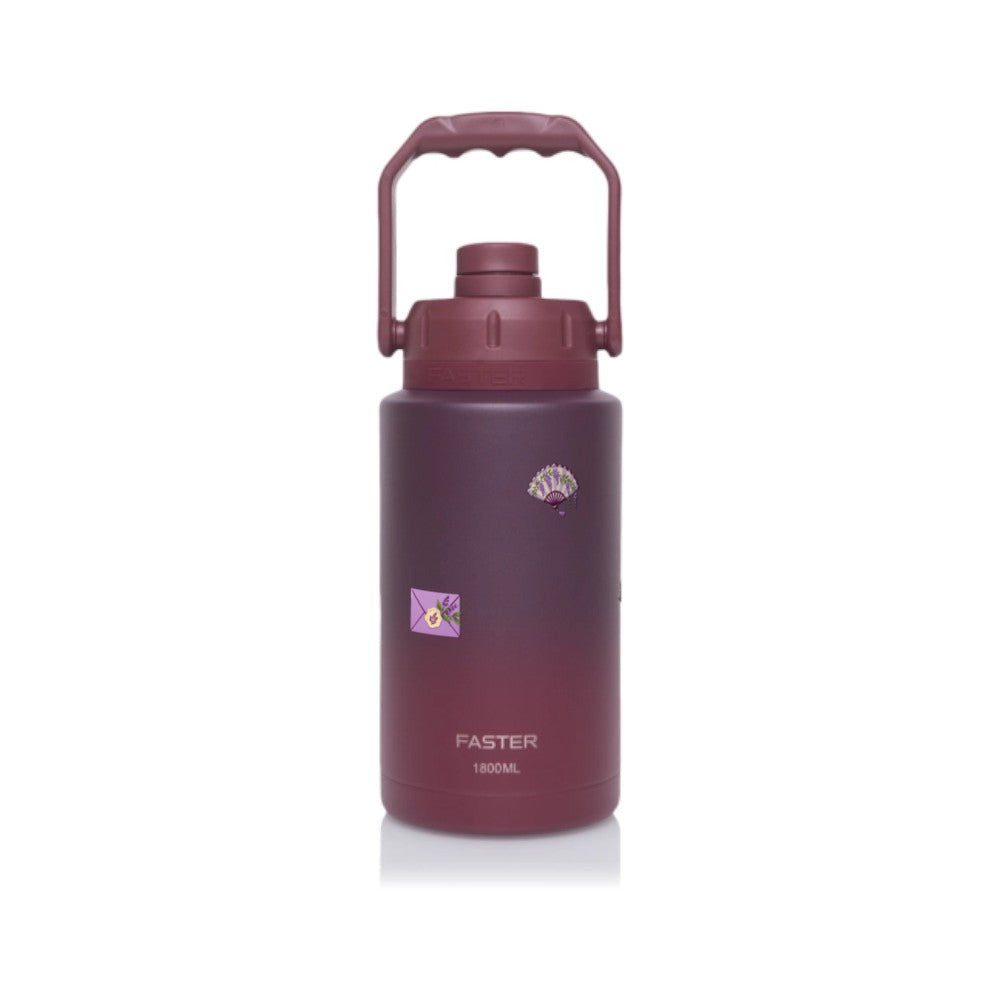 Garrafa Térmica Faster Growler 1800ml Lavanda Botânica Cereja gradiente