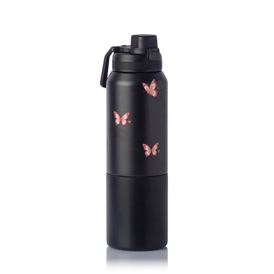 Garrafa Térmica PACCO Nexa 1000ml Rosé Butterfly Preto