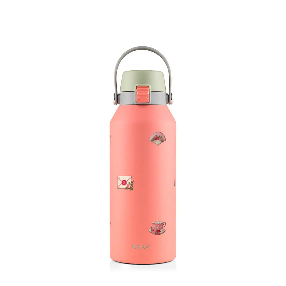 Garrafa Térmica Kouda Vega 1000ml Rosé Romântico Coral
