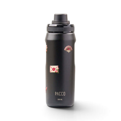 Garrafa Térmica PACCO Vyta 500ml Rosé Romântico Preta