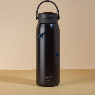 Garrafa Térmica PACCO Easy 950ml Tubarões Preto