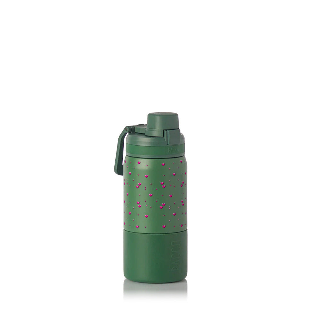 Garrafa Térmica PACCO Nexa 440ml Corações Rosa Verde Militar