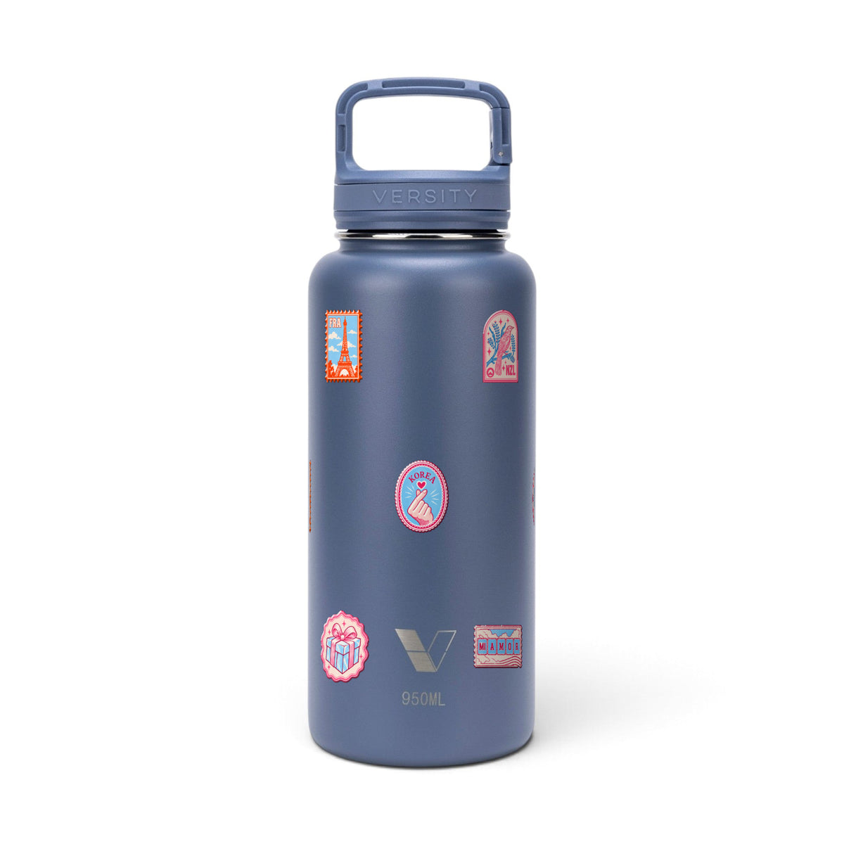 Garrafa Térmica Versity ColdKeeper 950ml Selos de Viagem Azul