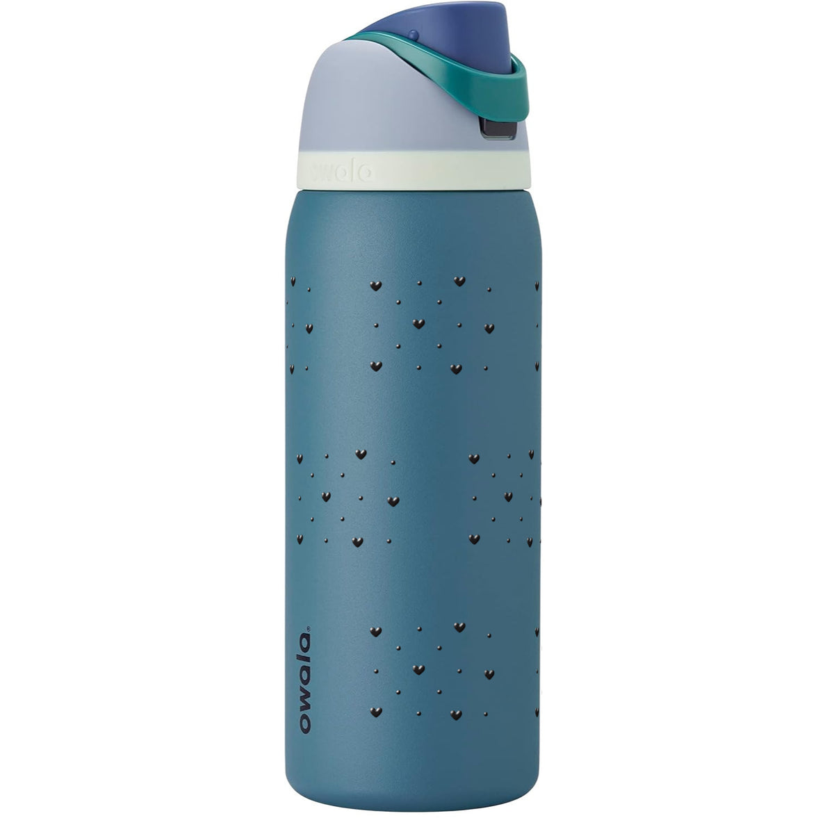 Garrafa Térmica Owala FreeSip 946ml Corações Preta Denim