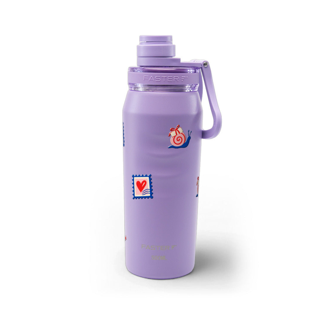 Garrafa Térmica Faster Oásis 500ml Clube das Cartas Lilás