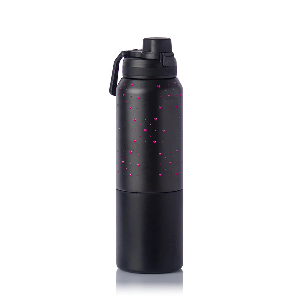 Garrafa Térmica PACCO Nexa 1000ml Corações Rosa Preto