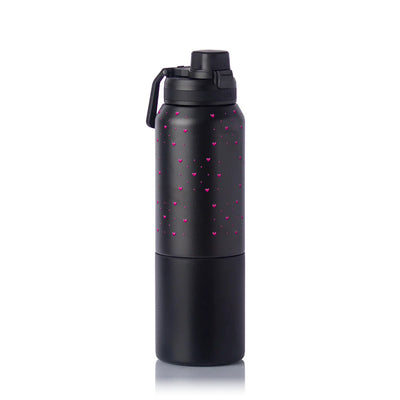 Garrafa Térmica PACCO Nexa 1000ml Corações Rosa Preto