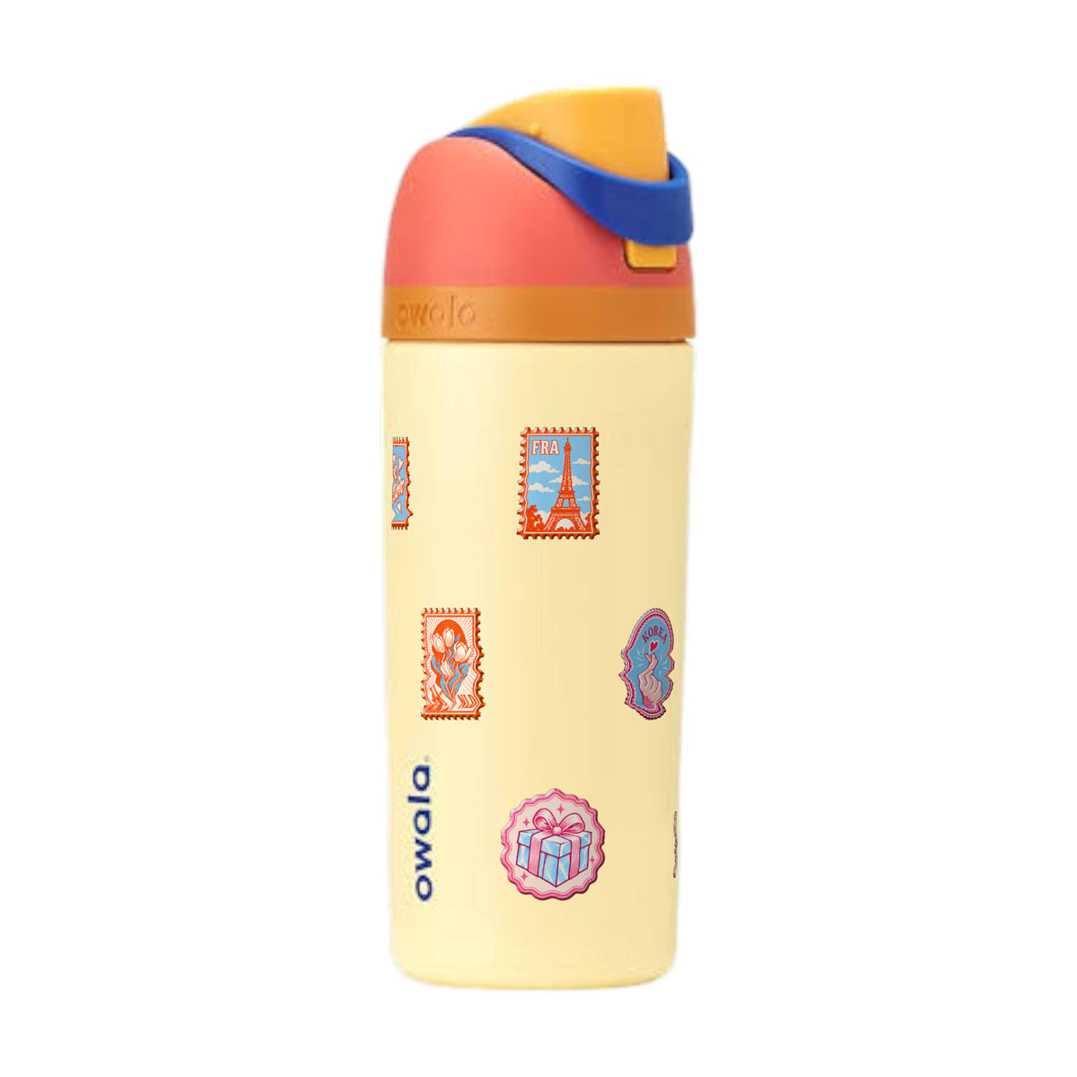 Garrafa Térmica Owala FreeSip 470ml Selos de Viagem Misty Horizon