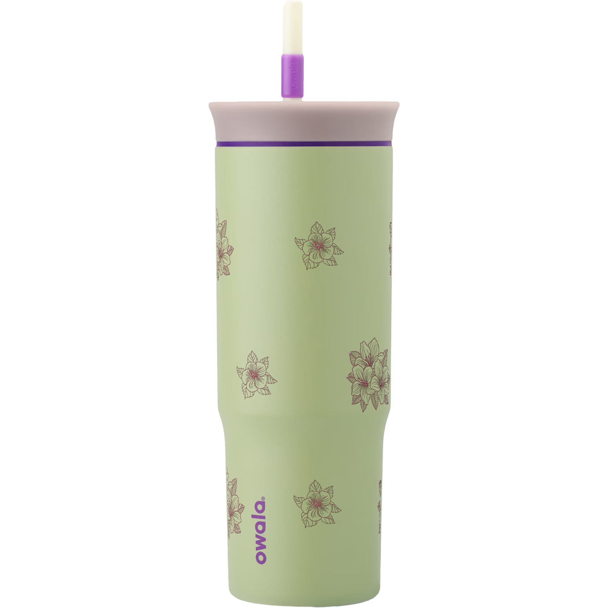Copo Térmico Owala Tumbler 710ml Floral Rosa Verde