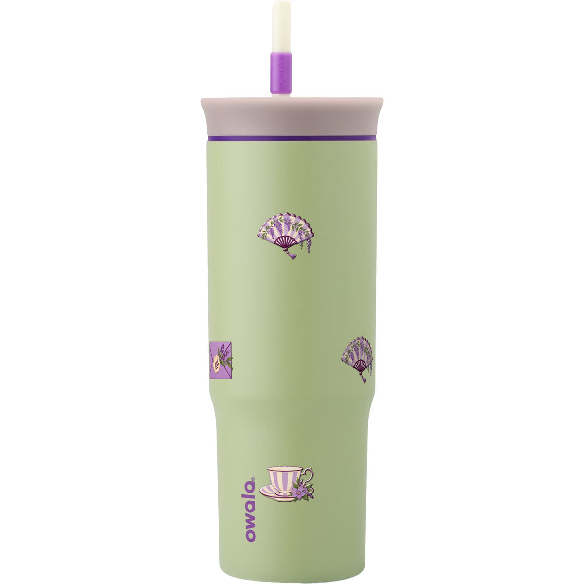 Copo Térmico Owala Tumbler 710ml Lavanda Botânica Verde