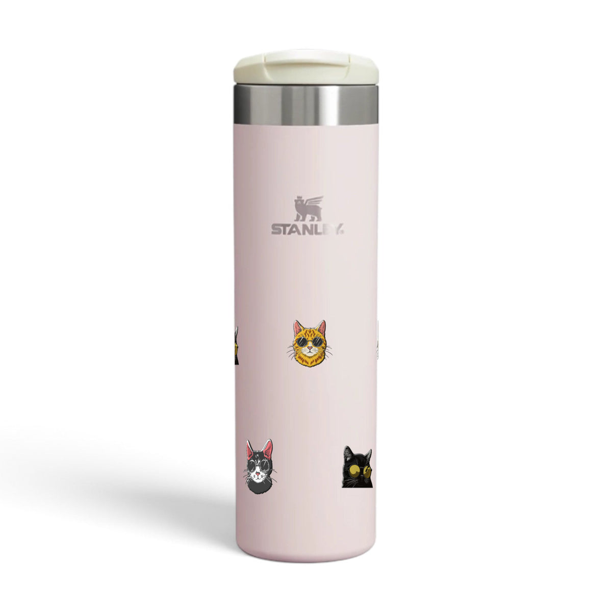 Garrafa Térmica Stanley Aerolight Transit 591ml Gatos de Óculos Rose Quartzo