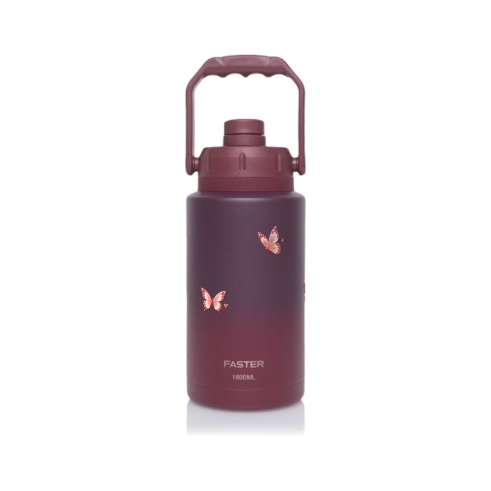 Garrafa Térmica Faster Growler 1800ml Rosé Butterfly Cereja gradiente