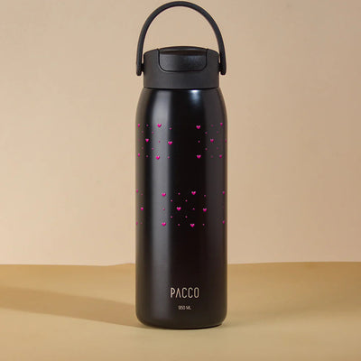 Garrafa Térmica PACCO Easy 950ml Corações Rosa Preto