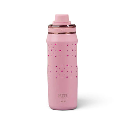 Garrafa Térmica PACCO Vyta 500ml Corações Rosa Sweet Rose