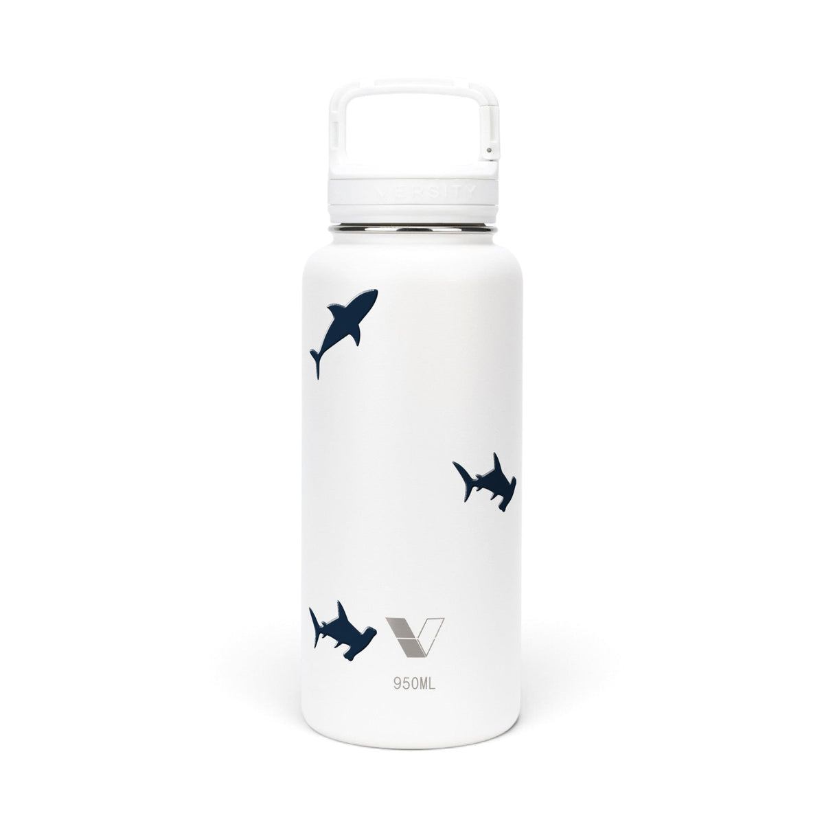 Garrafa Térmica Versity ColdKeeper 950ml Tubarões Branca