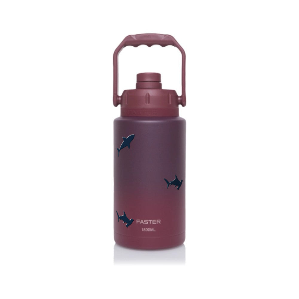 Garrafa Térmica Faster Growler 1800ml Tubarões Cereja gradiente