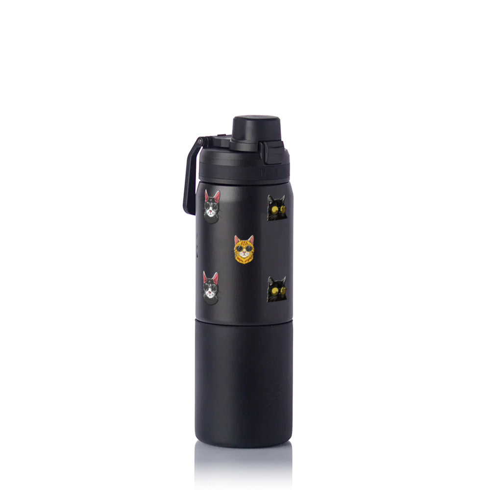 Garrafa Térmica PACCO Nexa 600ml Gatos de Óculos PRETO