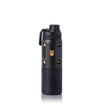 Garrafa Térmica PACCO Nexa 600ml Gatos de Óculos PRETO