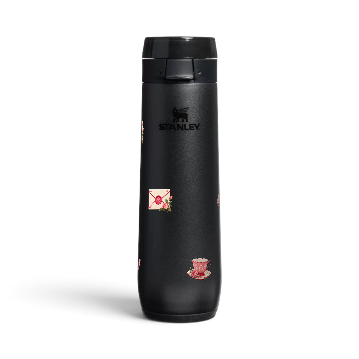 Garrafa Térmica Stanley Flowstate Spring 591ml Rosé Romântico Black