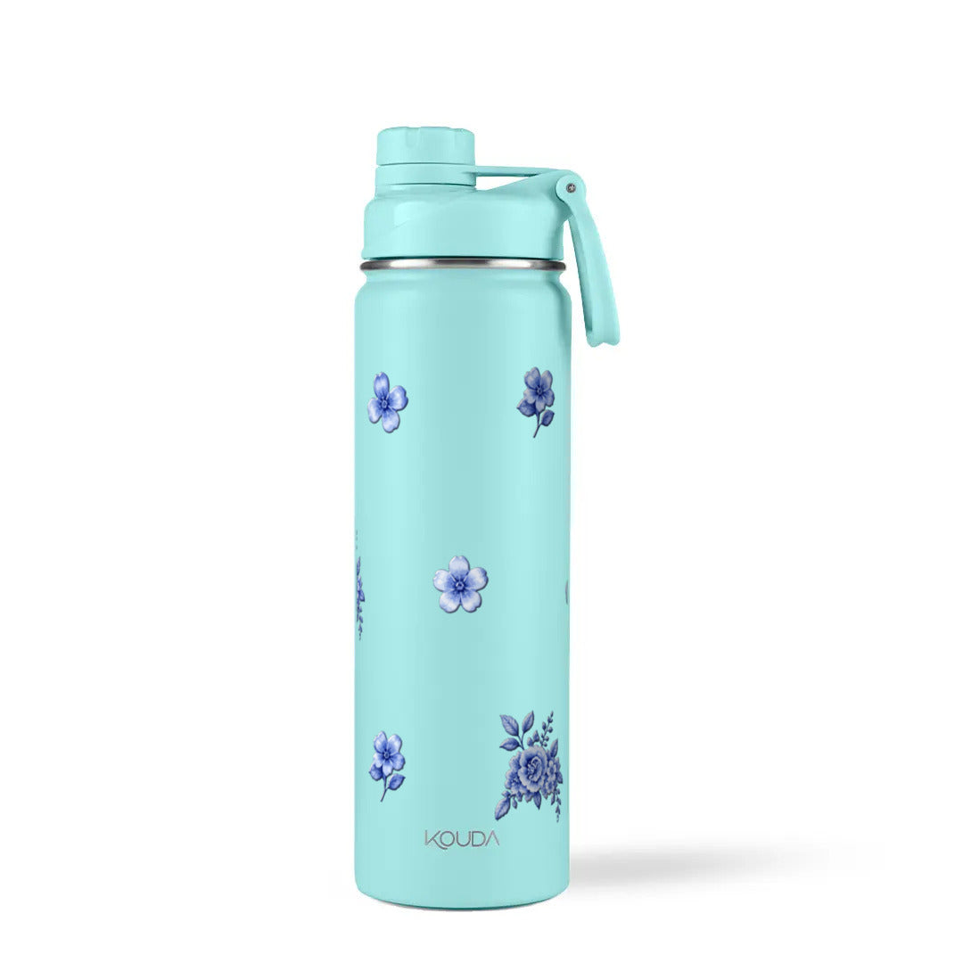 Garrafa Térmica Kouda Ladakh 660ml Jardim Azul Turquesa