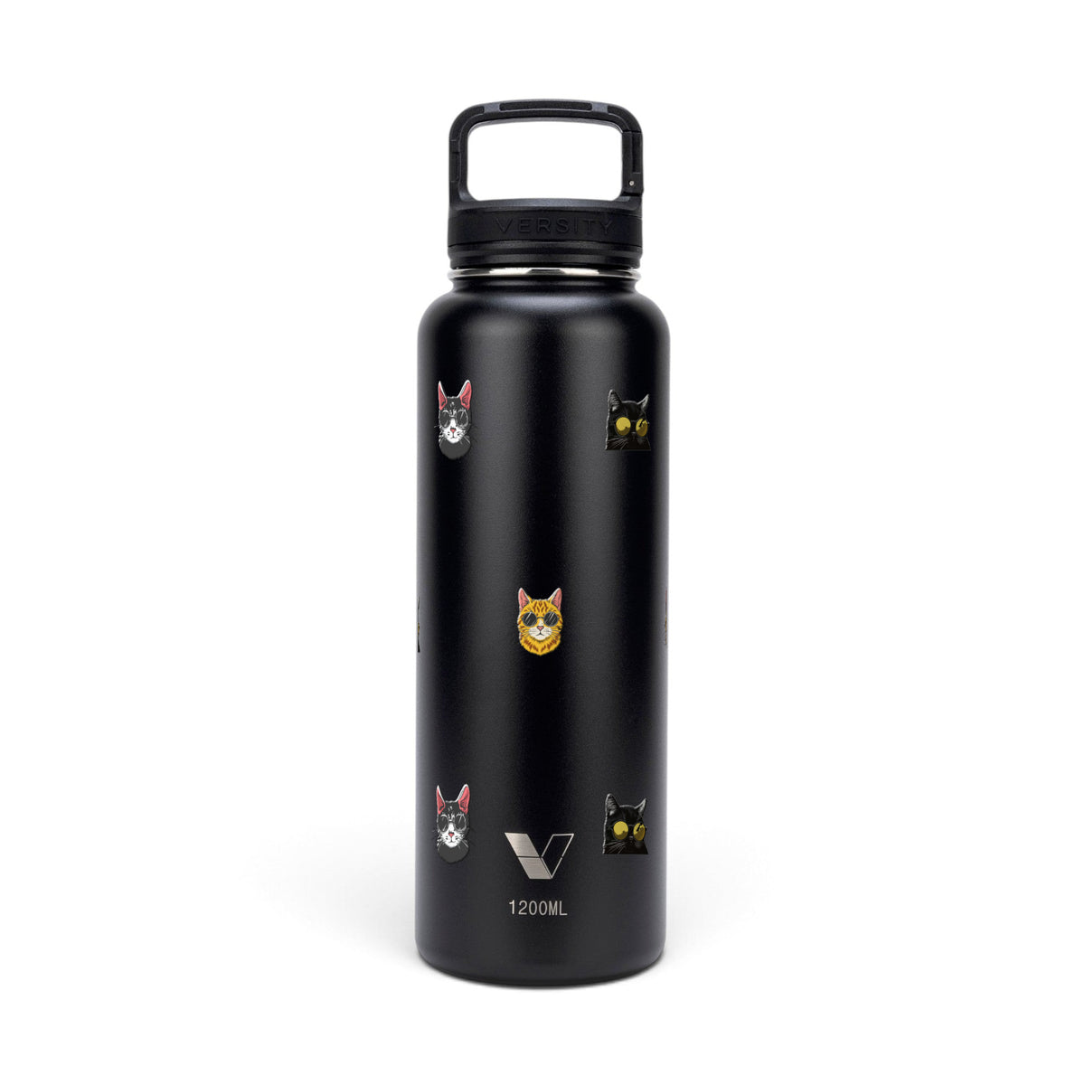 Garrafa Térmica Versity ColdKeeper 1200ml Gatos de Óculos Preta
