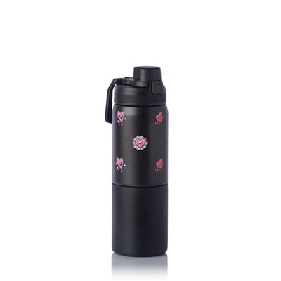 Garrafa Térmica PACCO Nexa 600ml Corações PRETO