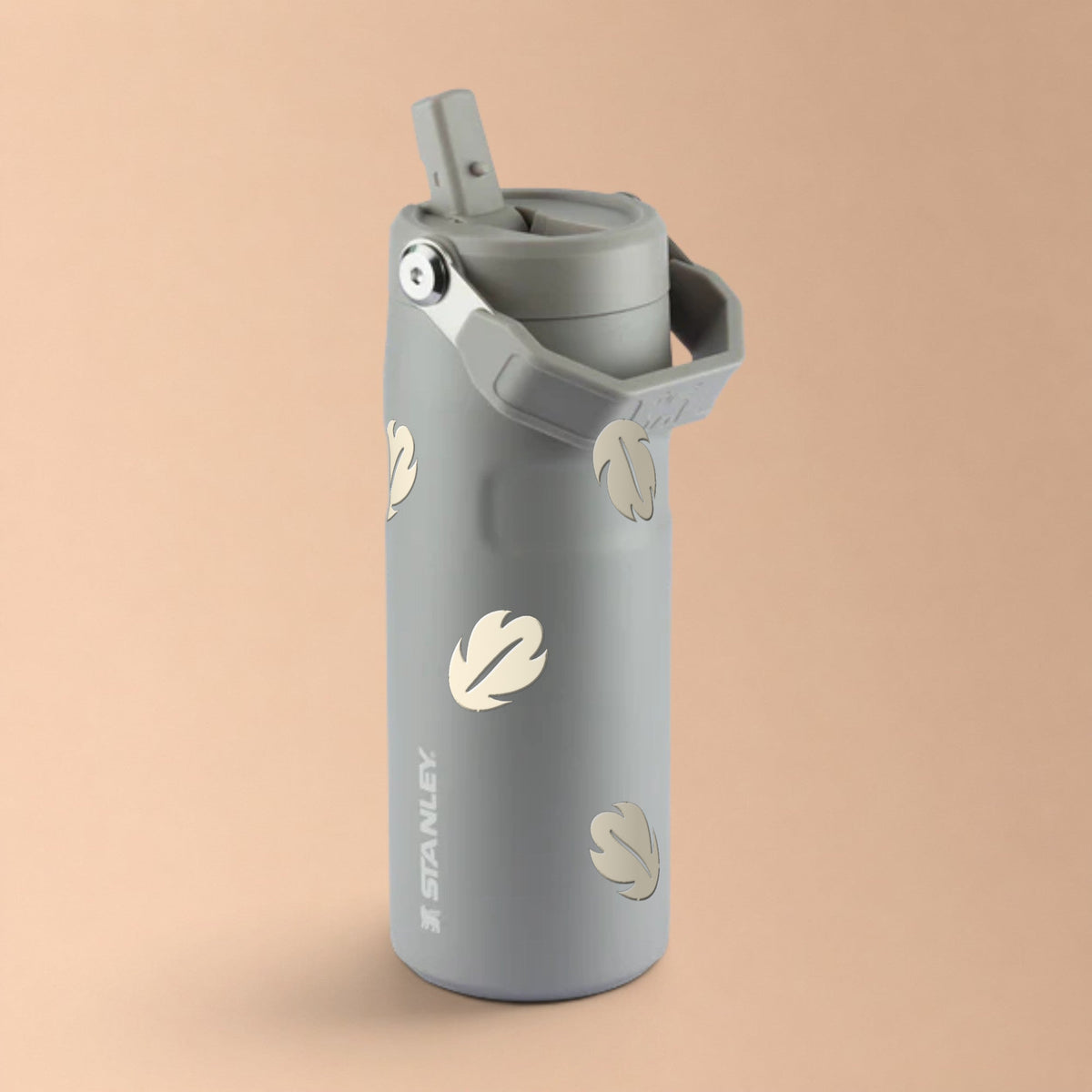 Garrafa Térmica Stanley Aerolight Flip Straw 473ml Folhas Creme Ash