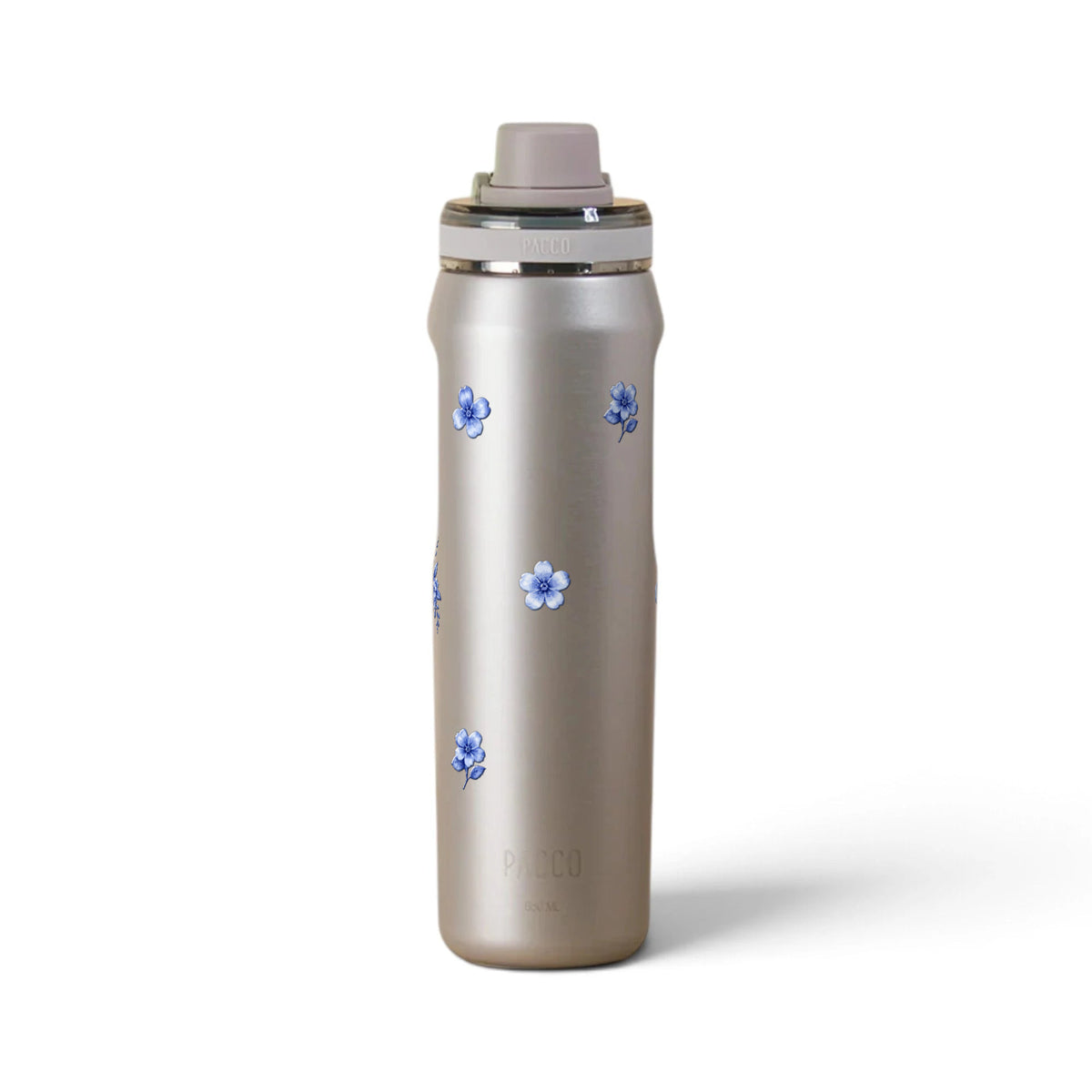 Garrafa Térmica PACCO Vyta 650ml Jardim Azul OURO BRANCO