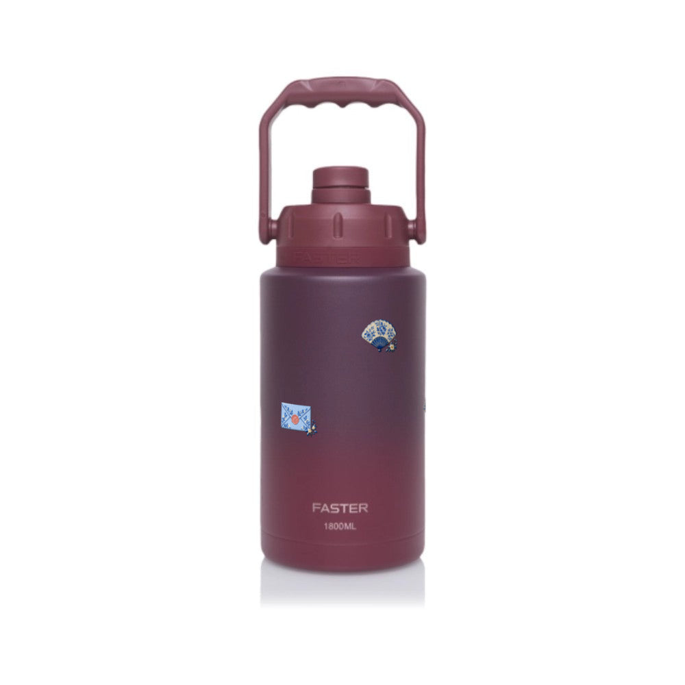 Garrafa Térmica Faster Growler 1800ml Porcelana Azul Cereja gradiente