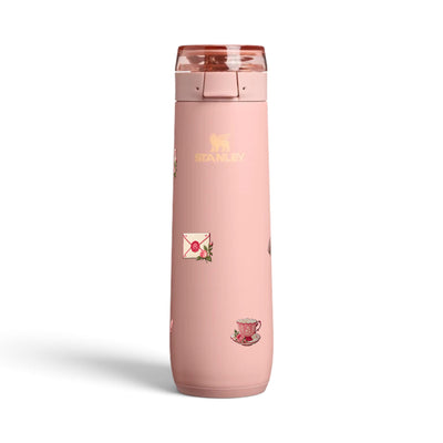 Garrafa Térmica Stanley Flowstate Spring 591ml Rosé Romântico Peach Rose