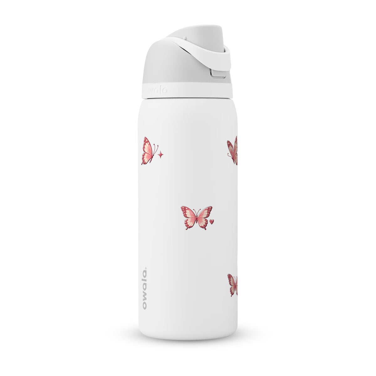 Garrafa Térmica Owala FreeSip 946ml Rosé Butterfly White Marshmallow