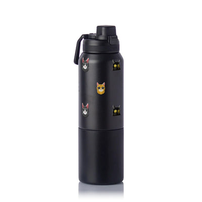 Garrafa Térmica PACCO Nexa 1000ml Gatos de Óculos Preto