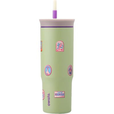 Copo Térmico Owala Tumbler 710ml Selos de Viagem Verde