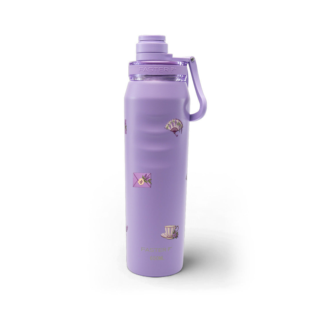 Garrafa Térmica Faster Oásis 650ml Lavanda Botânica Lilás